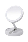 Double Sided Magnifying Vanity Mirror With Touch Control LED White