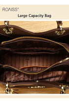 Women Stylish Handbag with Magnetic Snap and Zipper, Large Capacity Shoulder Bag