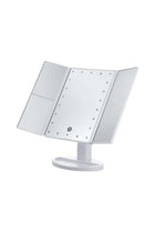Tri-Folded Vanity Table Makeup Mirror With 21 LED Lights White