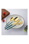 4-Piece Simple Design Cutlery Gift Set Gold/Green