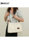 Women's Canvas Tote Bag with Top Handle and Multi Pocket Design Crossbody Shoulder Purse with Spacious Interior for Daily Work