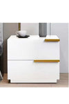 Modern Bedside Table Small Wooden Table with 2 Drawers and Spacious Countertop for Bed Side Sofa End Simple Nightstand Bedside Cabinet Storage for Bedroom Living Room (White)