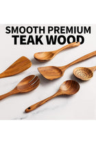 ® Kitchen 6 Piece Wooden Spoons for Cooking - Smooth Finish Teak Wooden Utensils for Cooking