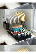 2 Layer Dish Rack Drain Rack Kitchen Dish Rack Household Dish Rack Countertop Drying Rack