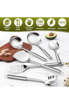 E-far Cooking Utensils Set, 10-Piece Stainless Steel Kitchen Utensils with Holder, Metal Heat Resistant