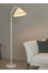 Modern Luxury Straight Pole Atmosphere Standing Floor Lamp Pleated Lampshade LED Three-Tone Lighting