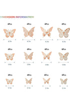 48-Piece 3D Butterfly Wall Stickers, Removable Wall Decals, Metallic Wall Decor, Set in 4 Styles and 3 Sizes for Kids Bedroom, Nursery, Classroom, and Party Wall Decoration, Rose Gold Mural Art