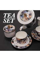 B&S Porcelain Round Dinnerware Set | 97PCS Ceramic Tableware with Floral Design (Emaan)