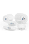 27 Piece Opalware Dinner Set - 6 Dinner, 6 Dessert, 6 Soup Plates, 6 Bowls, 2 Serving Plates, 1 Serving Bowl
