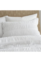Seersucker Double Duvet Cover Set with Pillowcases White