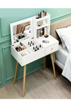 Multifunction Modern Upgraded Design One Drawer Vanity Makeup Glass Mirror Dressings Storage 15 mm Thickness Wood Sheet Table 60 x 40 x 111 cm