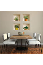 Art Magic 3D PVC Removable Wall Sticker Decals DIY, Set of 4, Green and Brown Plants, DY0725-WJH