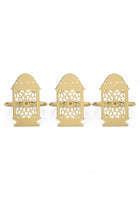 Marketplace 3 Piece Lantern Napkin Ring - Gold