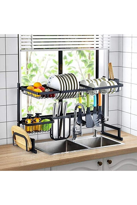 Harmony Home Stainless Steel Dish Drying Rack Over Sink – Kitchen Drainer, Utensils Holder & Storage Shelf for Kitchen Supplies