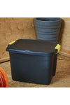 4 Pack 42 Liter Heavy Duty Indoor and Outdoor Storage Box Container, Made in UK, Tote with Durable Latches and Lid, Stackable Bin, for Home, Balcony, Garden, Poolside, Garage, Office - STR-762