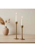 Metal Candle Holder, Set of 2 - Gold