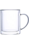NEOFLAM Double Wall Glass Cup Set 350ml, 2PCS Borosilicate Insulated Heat-Resistant Tea & Coffee Mug Set
