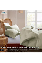 3-Piece Duvet Cover Set with 300 TC Cotton - Fade Resistant, Stain Free Duvet Cover for Bedrooms | 1 Comforter Cover & 2 Pillow Shams 65x65cm (Sage Green, Queen - 225 x 225cm)