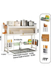 Mega Deal UV Enterprises Over the Sink Dish Drainer Drying Rack 3 Tier Over Sink Dish rack for a Tidy Kitchen Sink Shelf Organized Space-Saving Dish Rack with Cover for Dishes, Glasses, Bowls, and C