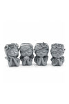 Beram Bonsai Craft Vase 4-Set Pray Dream Flower Blessing Dolls Grey Polyresin Decorative Succulent Planters Elegant Home Office Desk Decor Flower Pots Pen Pencil Holders Propagator Kit Gift(4Pcs Set)