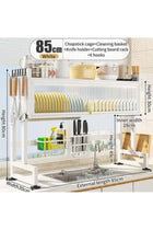 Dish Rack Organizer Stainless Steel with Doors Over cabinet organizer Sink Dish Drying Rack Storage Rack Kitchen Dish Drainer Nonslip Kitchen Multipurpose Rack Dust-Proof