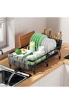 2 Tier Extendable Dish Drying Rack, 304 Stainless Steel Rustproof Dish Drainer