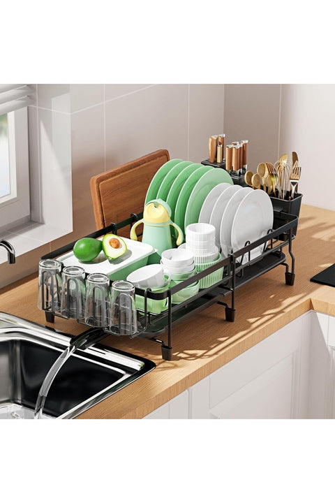 2 Tier Extendable Dish Drying Rack, 304 Stainless Steel Rustproof Dish Drainer