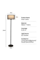 Floor Lamp Fabric Lampshade, Remote Control 16 Color Dimmable, Soft Light Floor Lamps for Eye Care