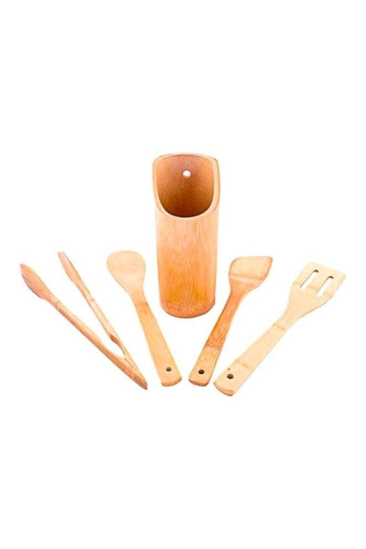 5-Piece Bamboo Kitchen Tool Set Brown 10x33.6x10.6cm