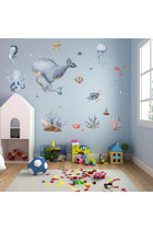 Ocean Animals Wall Decals - Under The Sea Marine Theme Wall Stickers - Girls Baby Nursery Kids Room Daycare Wall Decor