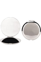 Compact Travel Mirror, Round Foldable Pocket Mirror, Stainless Steel Double Sided Foldable Pocket Mirror for Makeup Travel, Clear Image for Pocket for Package for Travel (Silver)