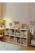 CozyNest 8-Compartment Freestanding Bookshelf & Storage Cabinet, Wall-Adjacent Kids Bookcase, Simple Organizer for Living Room Reading Corner, White