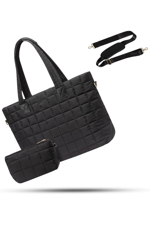 Manbab Women's Large Laptop Tote Bag – Lightweight Work & Travel Shoulder Bag for Office, College, Teacher – Black
