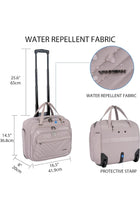 Laptop Bag Women with Wheels, 15.6 Inch Rolling Briefcase for Women, Water Repellent Overnight Rolling Computer Bag with RFID Pockets for Travel Business Work School, Light Dusty Pink