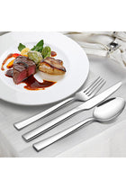 E-far 24-Piece Silverware Set, Stainless Steel Flatware Tableware for 6, Spoons, Forks, Knives, Dishwasher Safe