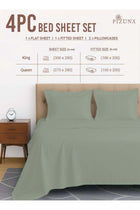 Pure Combed Cotton Bed Sheet Set Queen Size Sea Foam, 400 Thread Count Sateen Weave