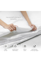 100% Cotton Double Duvet Cover Set 200x200 cm, Navy, Percale Quilt Cover with Button Closure