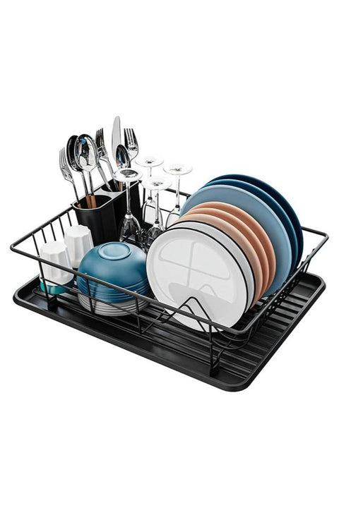 Dish Rack Dish Drying Stand Dish Drainer Plate Rack Dish rake Kitchen Organizer Dish Drying Rack Countertop Large Antibacterial Kitchen Utensils Dish racks Dish Stand (Black)