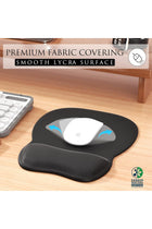 Ergonomic Mouse Pad with Gel Wrist Rest, Smooth Surface, Non-Slip PU Base, Black