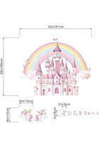 Rainbow Castle Wall Stickers for Girls: Peel and Stick Unicorn Fairy Tale Butterfly Cloud Unicornio Wall Decals - Wall Decor Art Kids Supplies Ages 1-12 Year