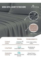 Pure Combed Cotton Bed Sheet Set Queen Size Dark Grey, 400 Thread Count Cozy Luxury