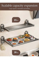 Wall Mounted Suction Cup Kitchen Prep Station，Multi Functional Foldable Expandable Dish Rack，Easy Installation,Waterproof And Rust Proof,