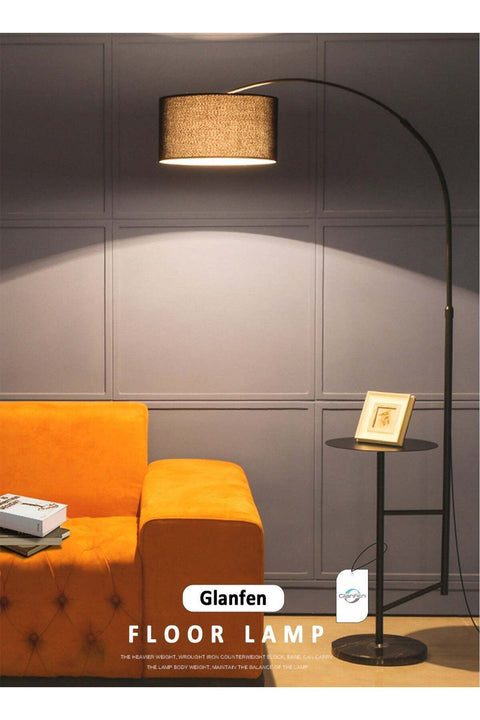 With Shelf Nordic Modern Iron Atmosphere Standing Floor Lamp LED Three-Tone Lighting With Coffee Tray