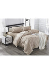Cotton Duvet Cover Set Zippered Closure Including Pillowcases Twin, Light Brown, Coverset Zippered