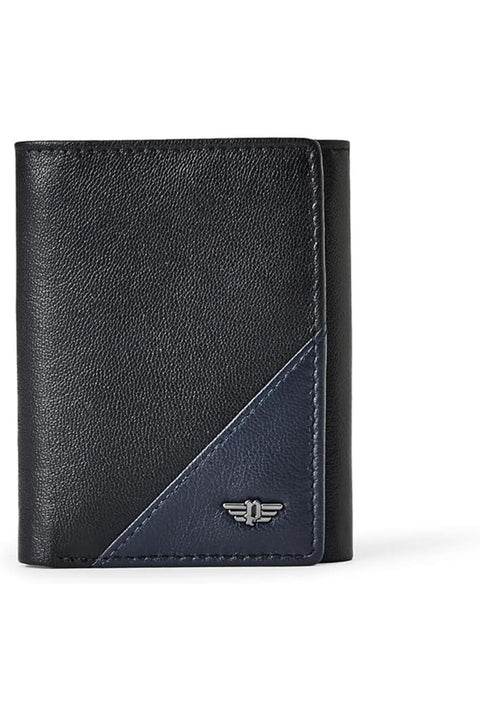 Gardon Men's Leather Tri-Fold Wallet -Black, Black, One Size, Casual