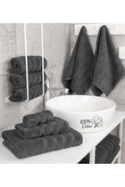 Safi Plus Towel Set 3 Piece Luxury Hotel Quality 600 GSM 100% Genuine Combed Cotton, Super Soft & Absorbent Family Bath Towels - 1 Bath Towel, 1 Hand Towel, 1 Washcloth - Dark Grey