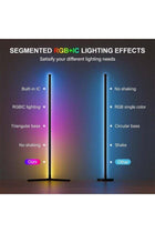 Remote Control Bluetooth Version RGBIC LED Floor Lamp For Corner Standing, Bedroom and Bedside Decoration Living Room 1.2 Meter