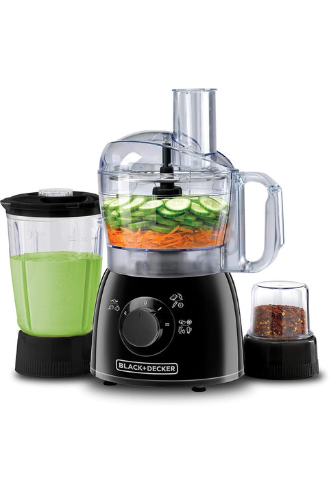BLACK+DECKER 400W 29 Function Food Processor with Blender & Grinder, Black - KR42-B5