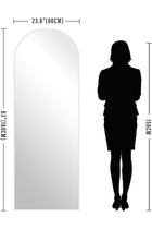 Arched Full Length Mirror, 160x60cm Arch Floor Mirror with Stand, Full Length Mirror Wall Mirror Hanging or Leaning Arched-Top Full Body Mirror for Bedroom (White, 160x60cm (63"x23.6"))