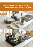 Stainless Steel Dish Drying Rack for Kitchen Countertop – Rustproof Dish Drainer with Removable Drain Tray
